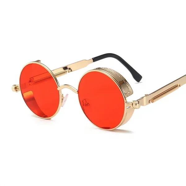 Round Gothic Steampunk Metal Frame Sunglasses