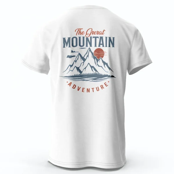 Men's Hiking Outdoor T-Shirt with Double Printed Design