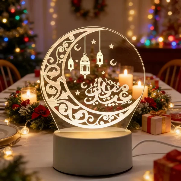 Eid Mubarak 3D LED Night Light Table Ornament