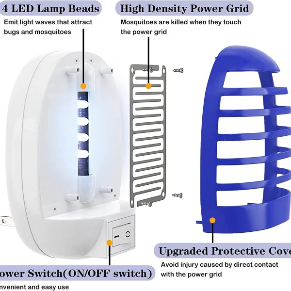 Plug in Bug Zapper Indoor Flying Insect Trap,Electronic Mosquito