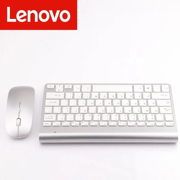 Lenovo  Bluetooth 5.0 & 2.4G Wireless Keyboard Mouse Combo Rechargeable Full Size Wireless Keyboard For Notebook Laptop iPad PC
