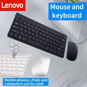 Lenovo  Bluetooth 5.0 & 2.4G Wireless Keyboard Mouse Combo Rechargeable Full Size Wireless Keyboard For Notebook Laptop iPad PC