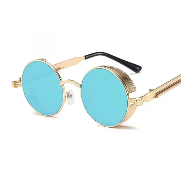 Round Gothic Steampunk Metal Frame Sunglasses