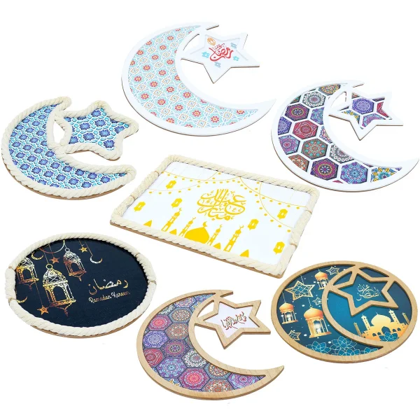 Eid Mubarak Wooden Tray Ramadan Decoration