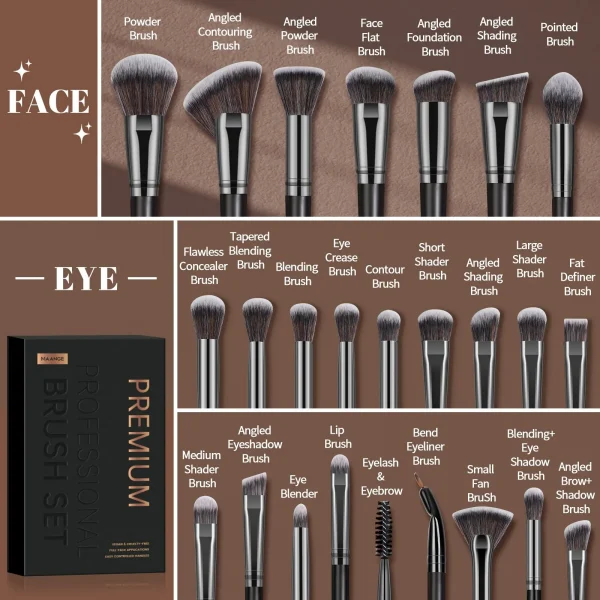 MAANGE Makeup Brushes Kit Face Eye Beauty