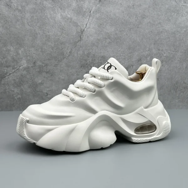 Men Leather Platform Sneakers Outdoor Casual Shoes