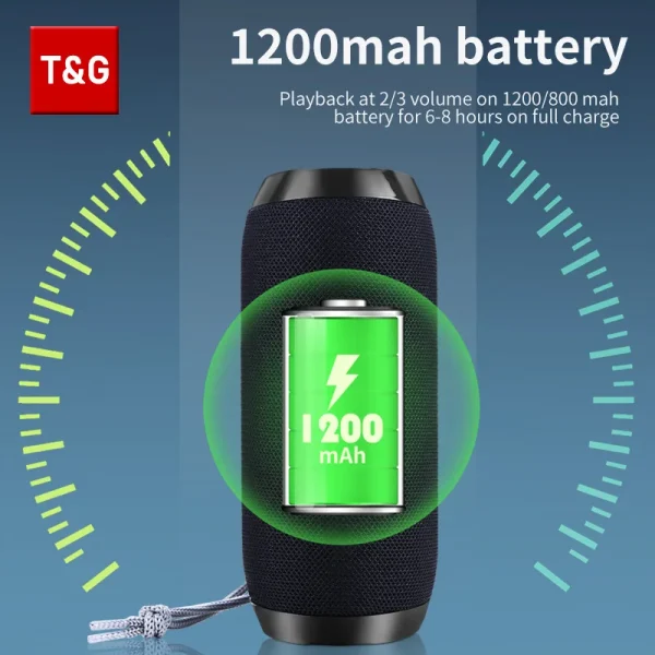 Bluetooth Speaker T&G TG117 Portable TWS Sound Box Waterproof Loudspeaker Outdoor Stereo Surround Speakers Support TF FM Radio