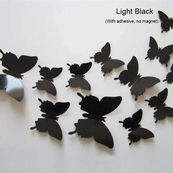 12PCS PVC 3D Butterfly Wall Decor Cute Butterflies