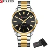 Men Stainless Steel Calendar Quartz Wristwatch