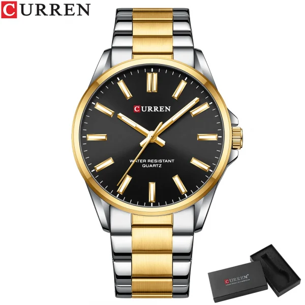 Men Stainless Steel Calendar Quartz Wristwatch