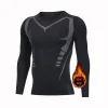 New Winter Warm Men Fleece Thermal Undershirts Long Sports Tracksuit