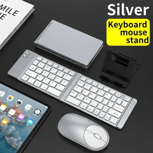Mini Wireless Keyboard and Mouse Bluetooth Portable Folding Keyboards 2.4G for Windows Android IOS Tablet iPad Phone
