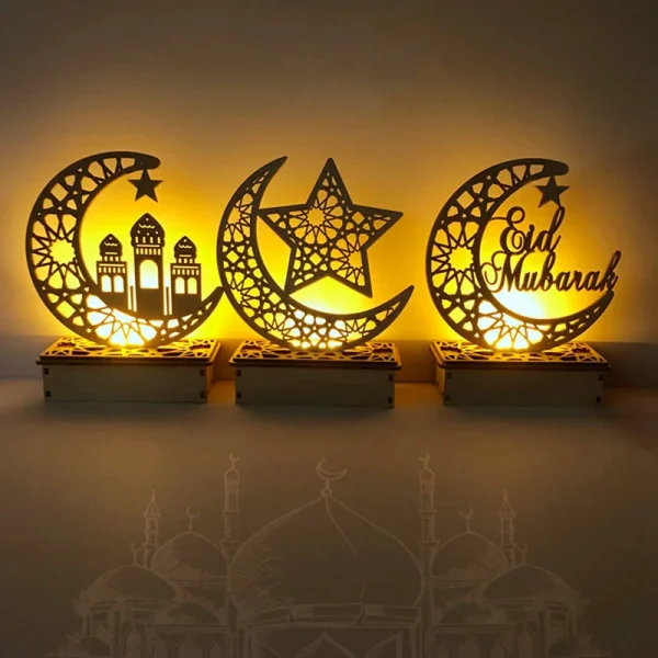Eid Mubarak Party Wooden Lamp Pendant Ornament