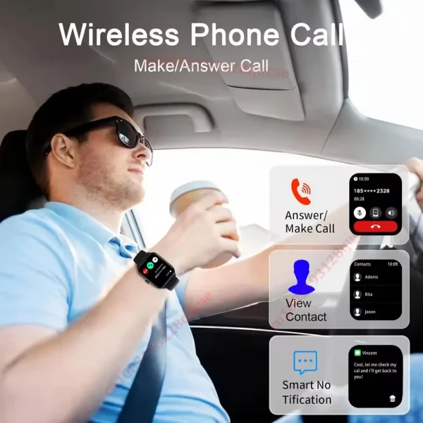 2026 Smart Watch Android IOS Phone 2.01 Inch Color Screen Bluetooth Answer Call Fitness Watches Tracker Smartwatch Women Men New