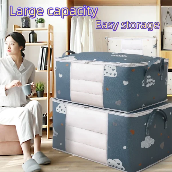 Large Capacity Multi-Purpose Storage Bag with Handles, Dustproof  Moisture-Resistant Odorless Non-Woven Fabric