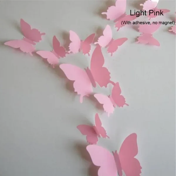 12PCS PVC 3D Butterfly Wall Decor Cute Butterflies