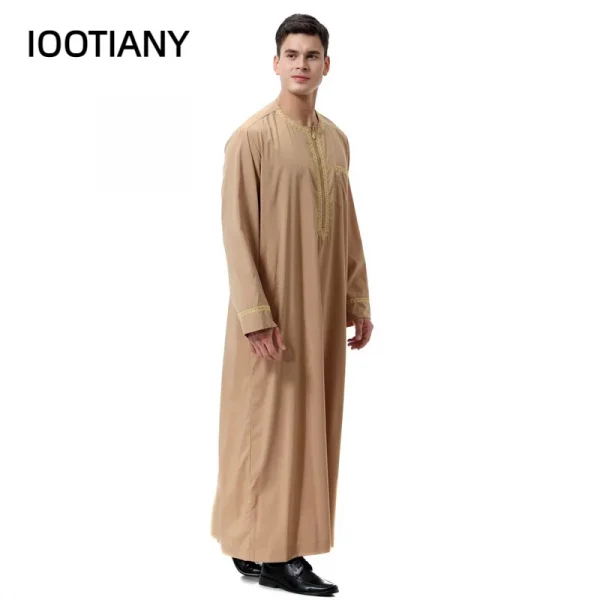 Muslim islamic Clothing Men Jubba Thobe print zipper