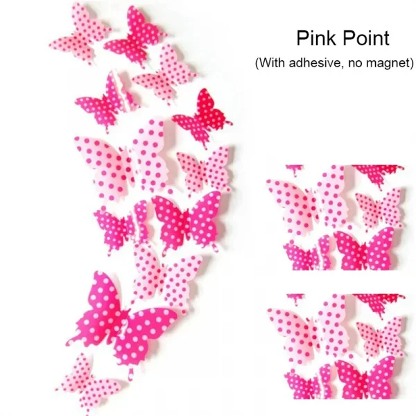 12PCS PVC 3D Butterfly Wall Decor Cute Butterflies