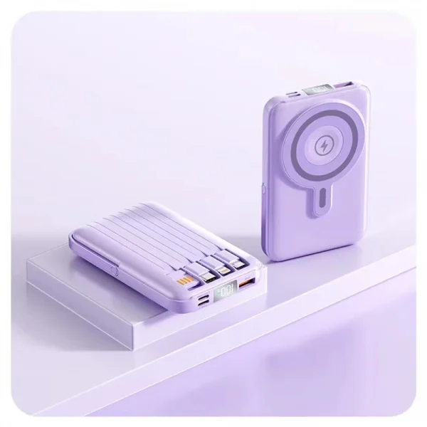 Wireless magnetic power bank 22.5W super fast charging 10000mAh suitable for watches, mobile power banks, lightweight and thin