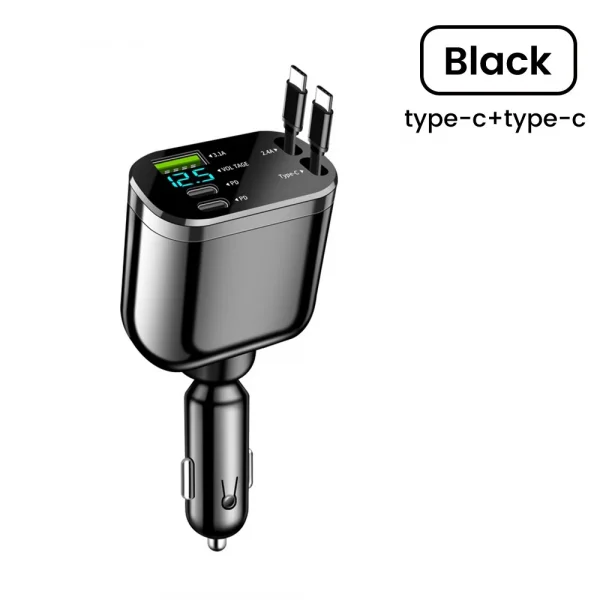 5-in-1 Retractable Car Charger Adapter