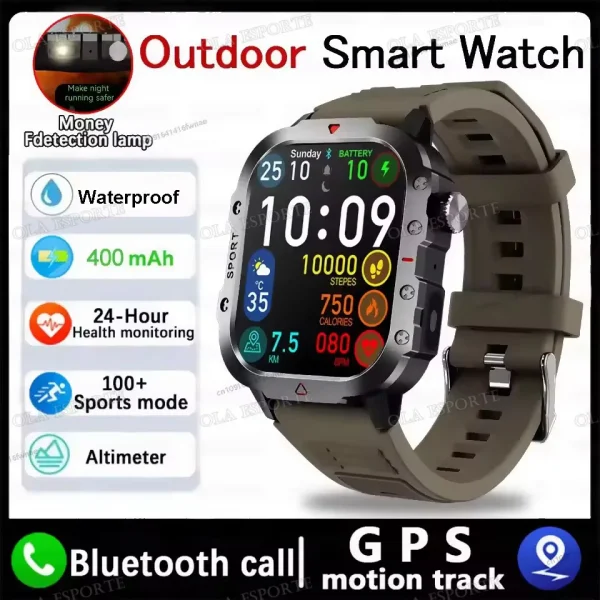 New SmartWatch Men For Women Militray Outdoor GPS Track Sport Watches