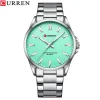 Men Stainless Steel Calendar Quartz Wristwatch