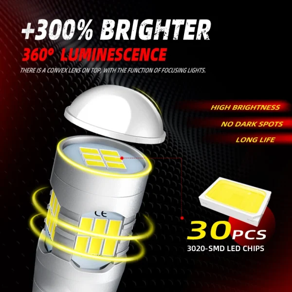 2×LED Reverse Light Blub 1156 P21W Canbus Backup For VW Beetle Golf 4 5 Jetta Passat GTI Rabbit Eos Amarok Polo Bora Touran