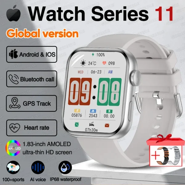 For IOS Watch Series 11 Men Women Smart Watch GPS Trajectory Bracelet AMOLED Display Bluetooth Call Sport Waterproof Smart Watch