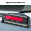 Atomic Clock with Indoor Outdoor Temperature, Digital Alarm Clock with Large Display, Self Setting Clock for Vehicle KXRE