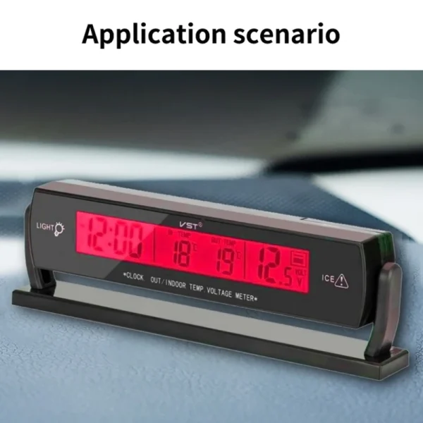 Atomic Clock with Indoor Outdoor Temperature, Digital Alarm Clock with Large Display, Self Setting Clock for Vehicle KXRE