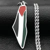 Arabic  Palestine Map necklace