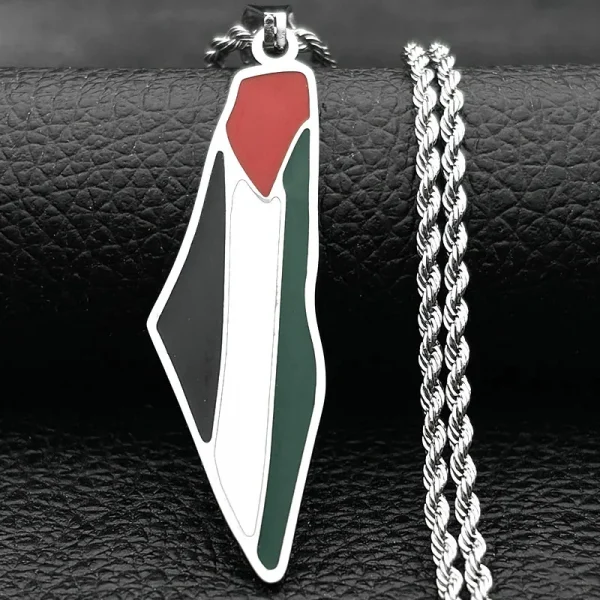 Arabic  Palestine Map necklace
