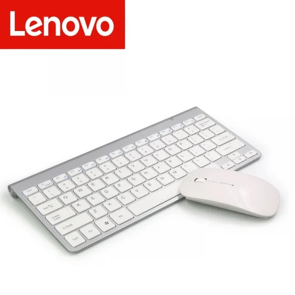 Lenovo  Bluetooth 5.0 & 2.4G Wireless Keyboard Mouse Combo Rechargeable Full Size Wireless Keyboard For Notebook Laptop iPad PC