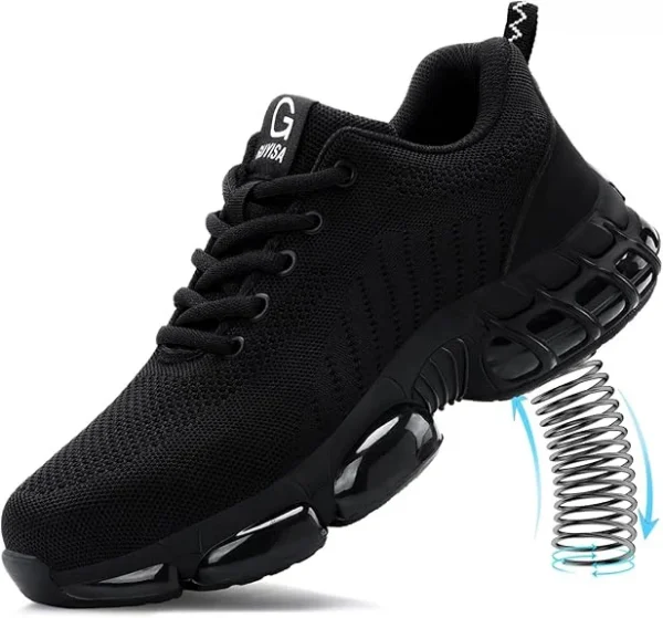 Steel Toe Work Shoes for Men Women Comfortable Lightweight Black Safety
