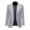 Men's Trendy Leisure Boutique Suit Jacket  Autumn Casual Business Slim