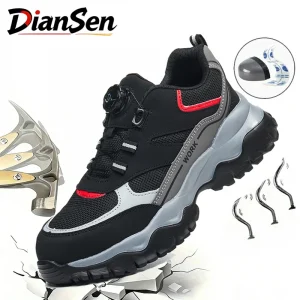 Work Shoes for Men Steel Toe Boots Anti-smash Indestructible Safety Shoes
