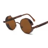 Round Gothic Steampunk Metal Frame Sunglasses