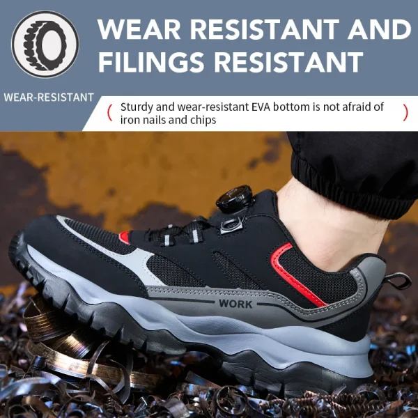 Work Shoes for Men Steel Toe Boots Anti-smash Indestructible Safety Shoes