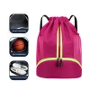 Drawstring Sports Backpack with Wet Dry Pocket