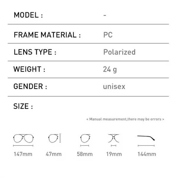 Classic Polarized Square Sunglasses for Men and Women