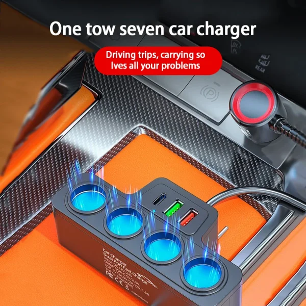 120W Multi-Port Car Charger Adapter