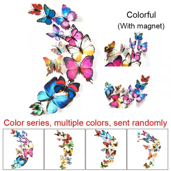 12PCS PVC 3D Butterfly Wall Decor Cute Butterflies