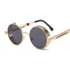 Round Gothic Steampunk Metal Frame Sunglasses