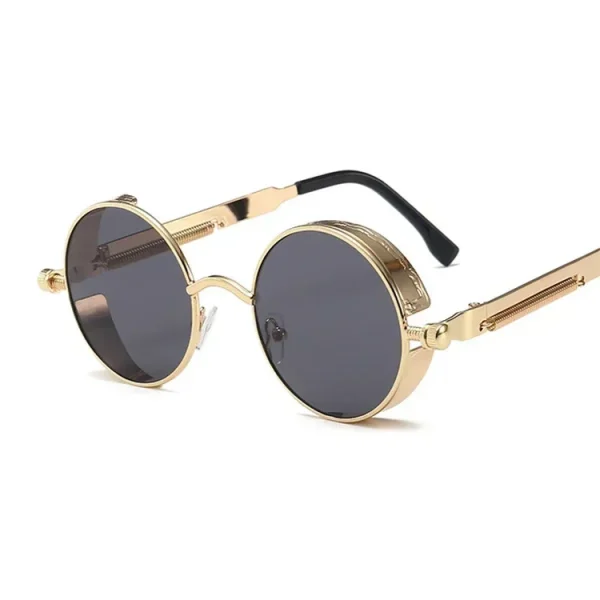 Round Gothic Steampunk Metal Frame Sunglasses