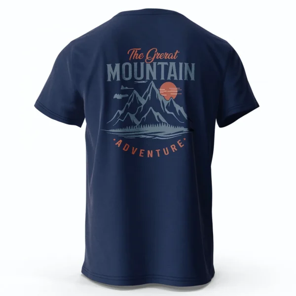 Men's Hiking Outdoor T-Shirt with Double Printed Design