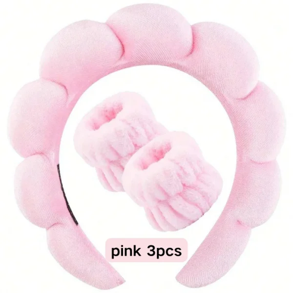 Sponge Spa Headband and Wristband Set