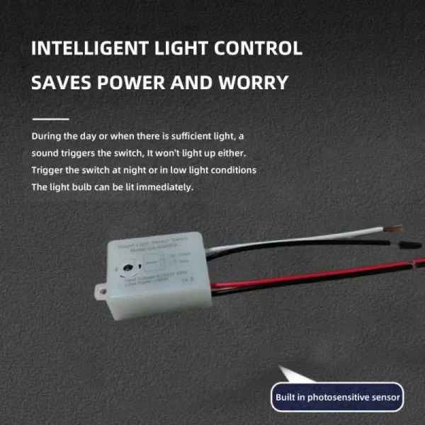 Intelligent Light Switch Sound Sensor Detector Smart Light Switches LED 220V Voice Motion Sensor Switch Auto On Off Smart Home