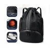 Drawstring Sports Backpack with Wet Dry Pocket