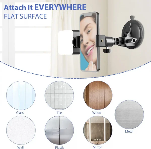 LED Selfie Light with Suction Cup Phone Mount