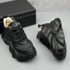 Men Leather Platform Sneakers Outdoor Casual Shoes